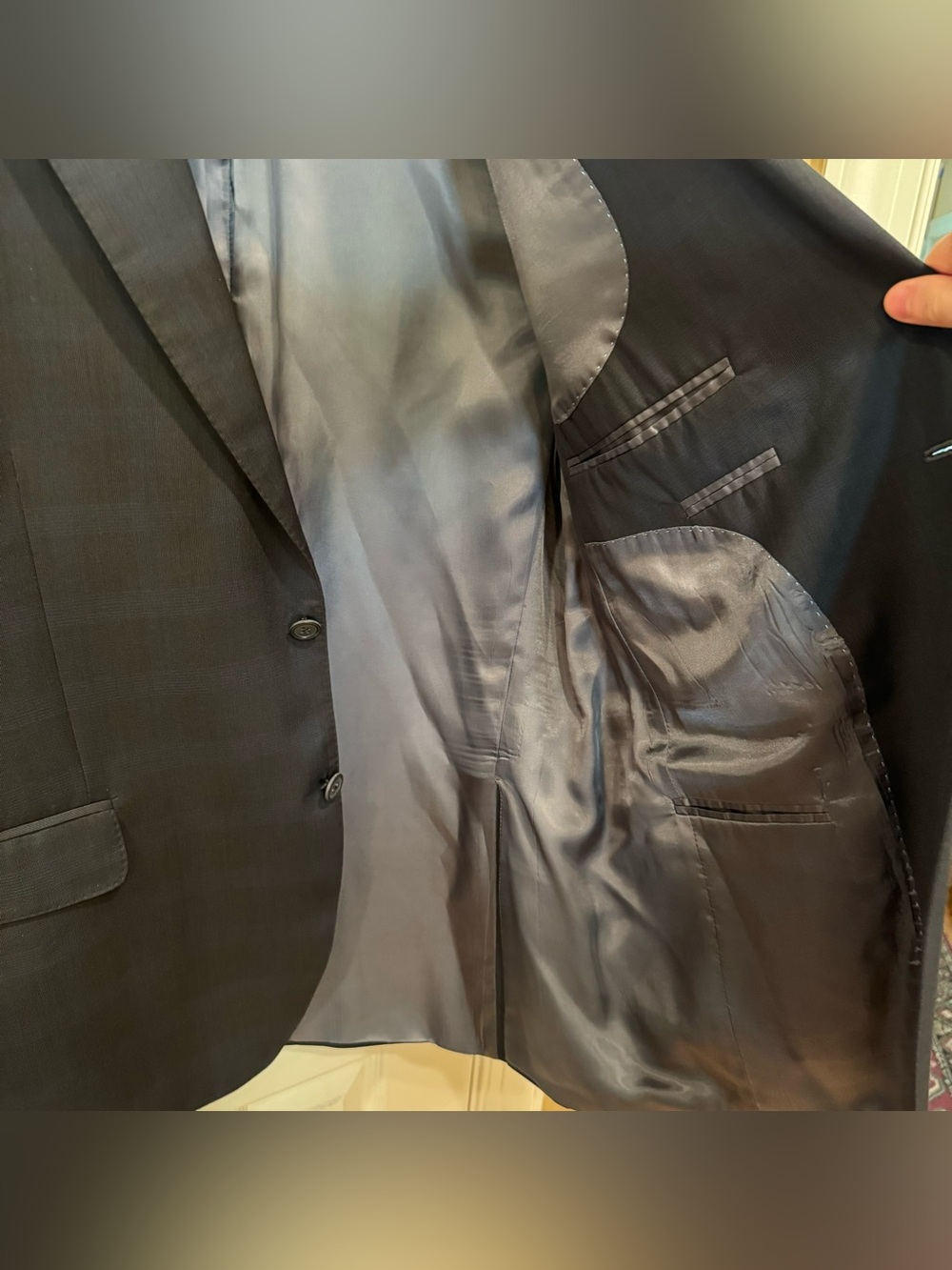 NEW Peter Millar Navy Checkered Blazer 42R dual vented sport coat - Picture 7 of 15